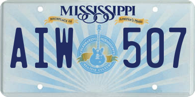 MS license plate AIW507