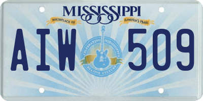 MS license plate AIW509