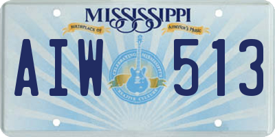 MS license plate AIW513