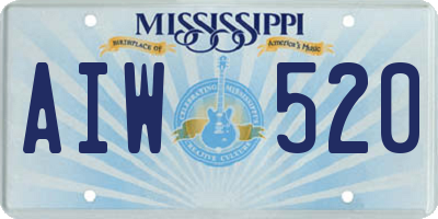MS license plate AIW520
