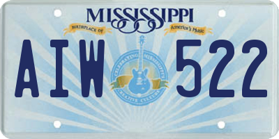 MS license plate AIW522