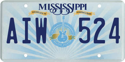 MS license plate AIW524