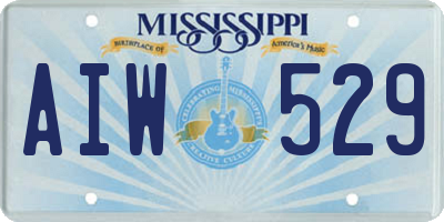 MS license plate AIW529