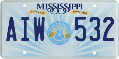 MS license plate AIW532