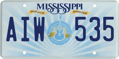 MS license plate AIW535