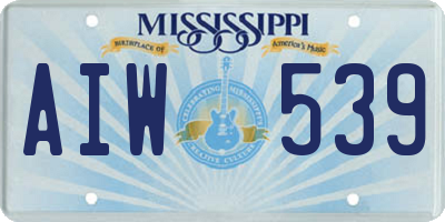 MS license plate AIW539