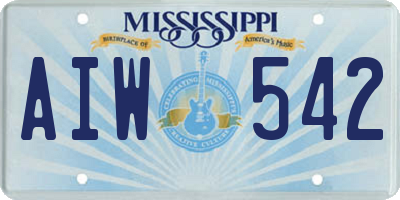 MS license plate AIW542
