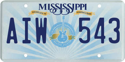 MS license plate AIW543