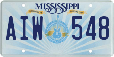 MS license plate AIW548