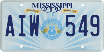 MS license plate AIW549