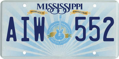 MS license plate AIW552