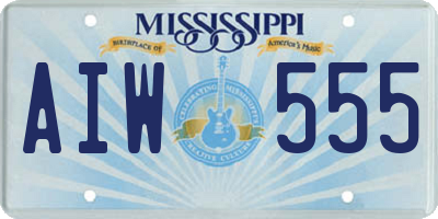 MS license plate AIW555