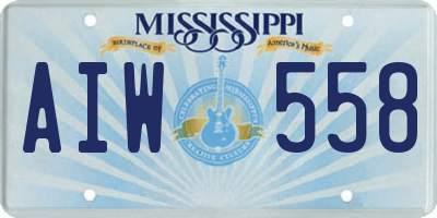 MS license plate AIW558