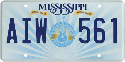 MS license plate AIW561
