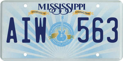 MS license plate AIW563