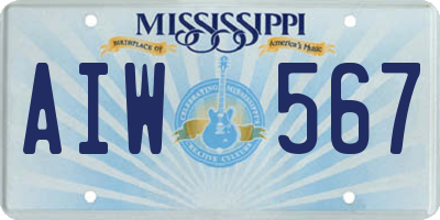 MS license plate AIW567