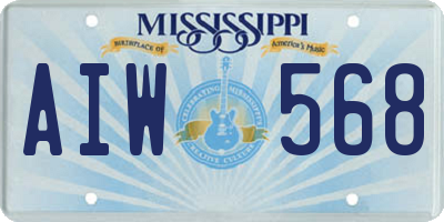MS license plate AIW568