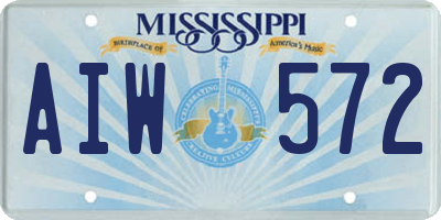 MS license plate AIW572