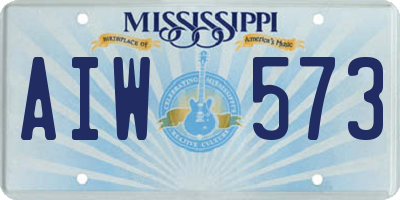 MS license plate AIW573