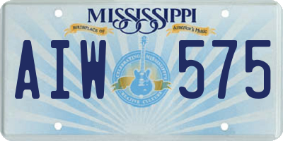 MS license plate AIW575