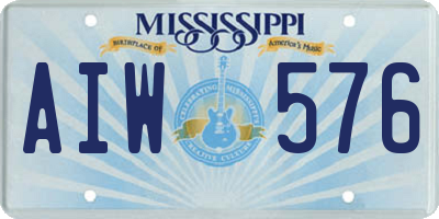 MS license plate AIW576