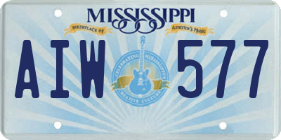 MS license plate AIW577