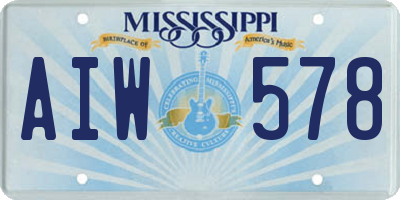 MS license plate AIW578
