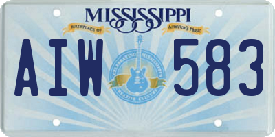 MS license plate AIW583