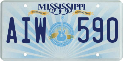 MS license plate AIW590
