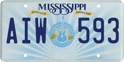 MS license plate AIW593