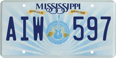 MS license plate AIW597