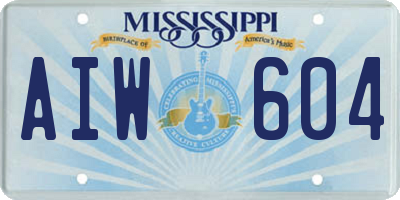 MS license plate AIW604