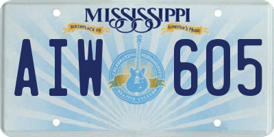 MS license plate AIW605
