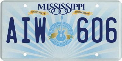 MS license plate AIW606