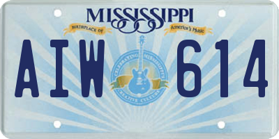 MS license plate AIW614