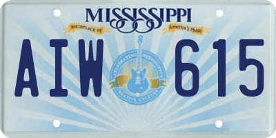 MS license plate AIW615