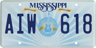 MS license plate AIW618