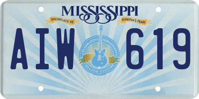 MS license plate AIW619