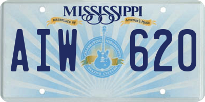 MS license plate AIW620