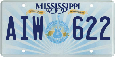 MS license plate AIW622