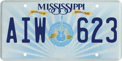 MS license plate AIW623