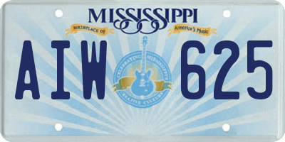 MS license plate AIW625