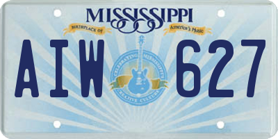 MS license plate AIW627