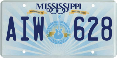 MS license plate AIW628