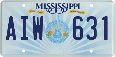 MS license plate AIW631