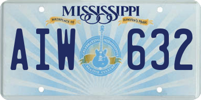 MS license plate AIW632