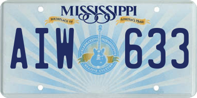 MS license plate AIW633