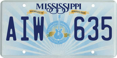 MS license plate AIW635