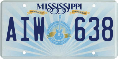 MS license plate AIW638