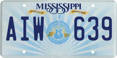 MS license plate AIW639